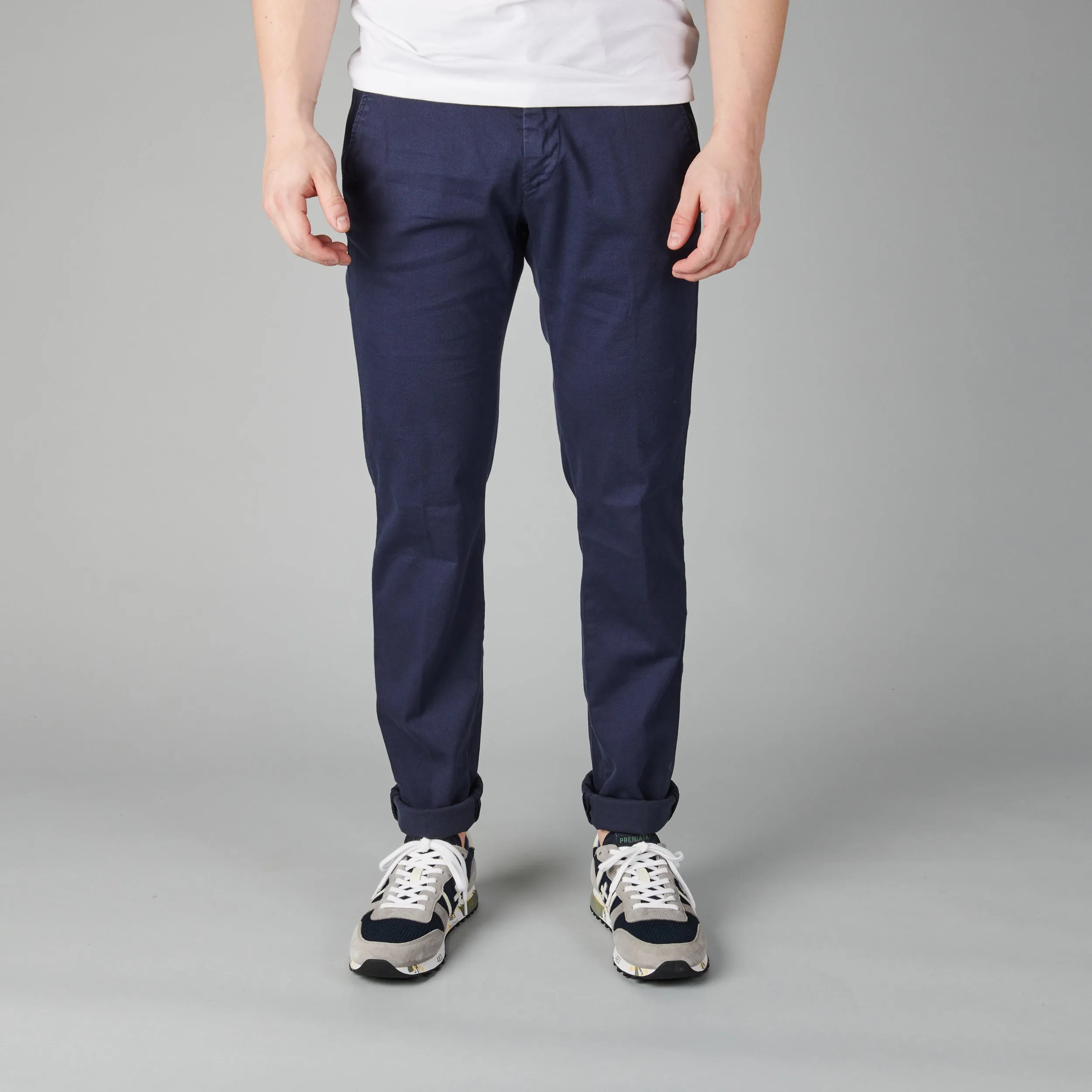 Navy Blue Chino Gaberdine Stretch - Mason's