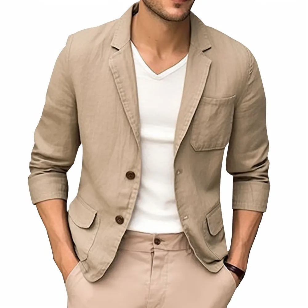 Navy Linen Blazer