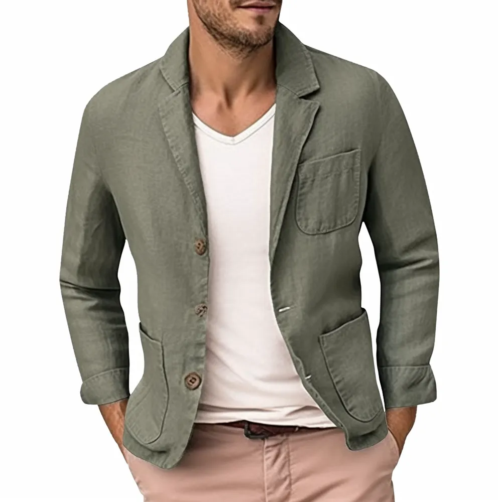 Navy Linen Blazer