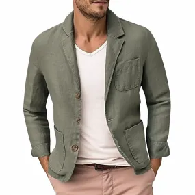 Navy Linen Blazer
