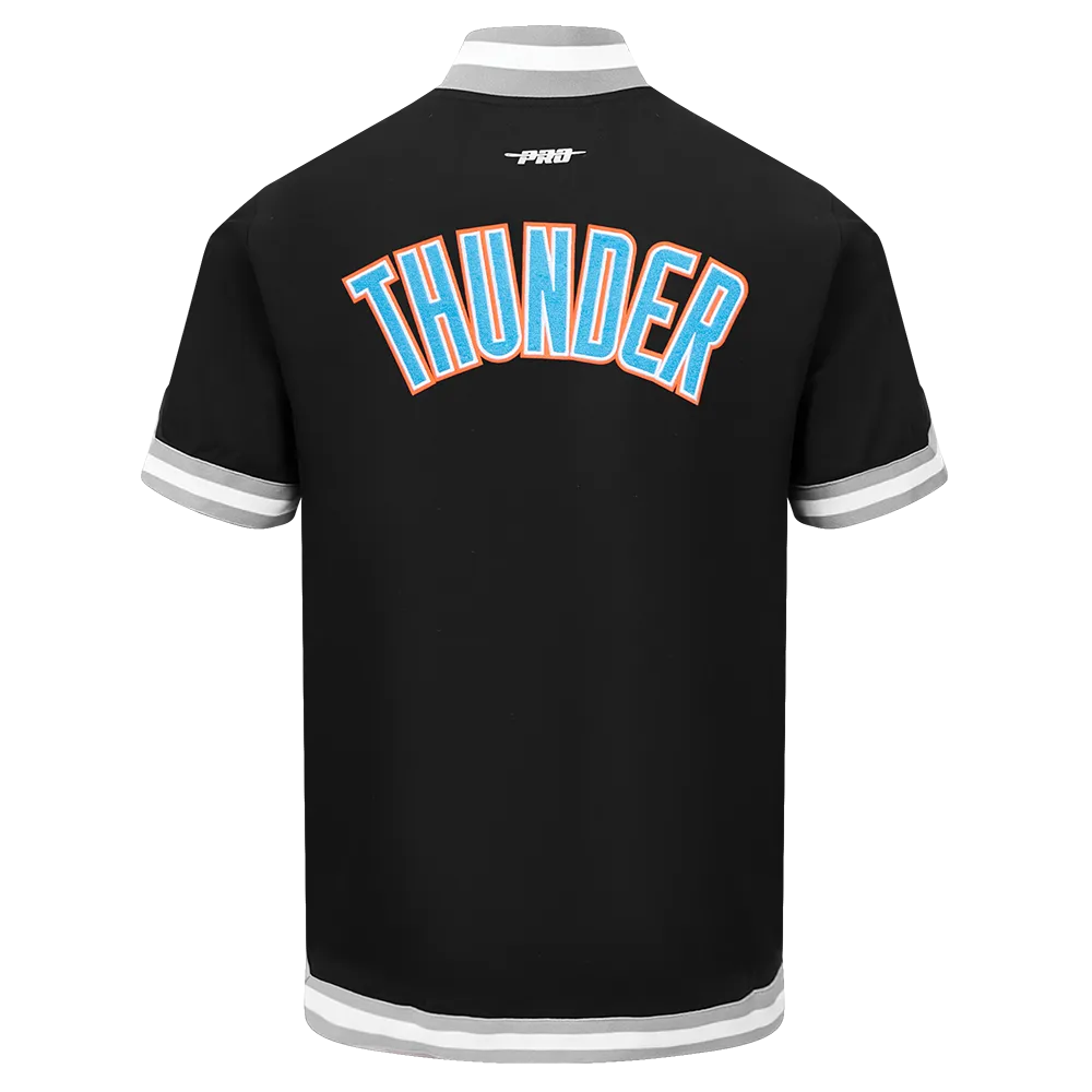 NBA OKLAHOMA CITY THUNDER CLASSIC MEN'S WARM UP JACKET (BLACK/GRAY)