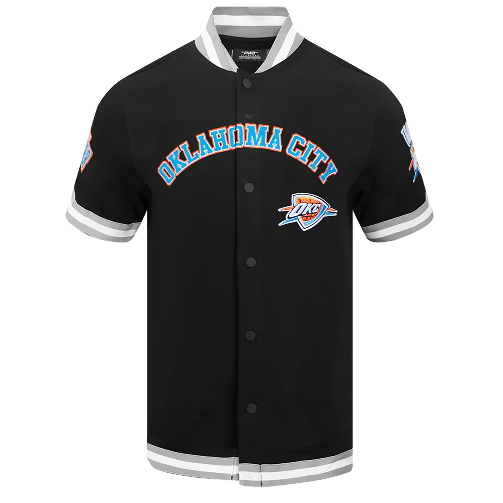NBA OKLAHOMA CITY THUNDER CLASSIC MEN'S WARM UP JACKET (BLACK/GRAY)