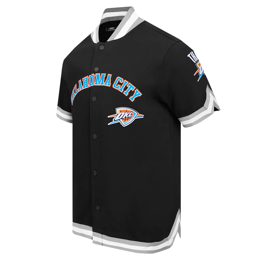 NBA OKLAHOMA CITY THUNDER CLASSIC MEN'S WARM UP JACKET (BLACK/GRAY)