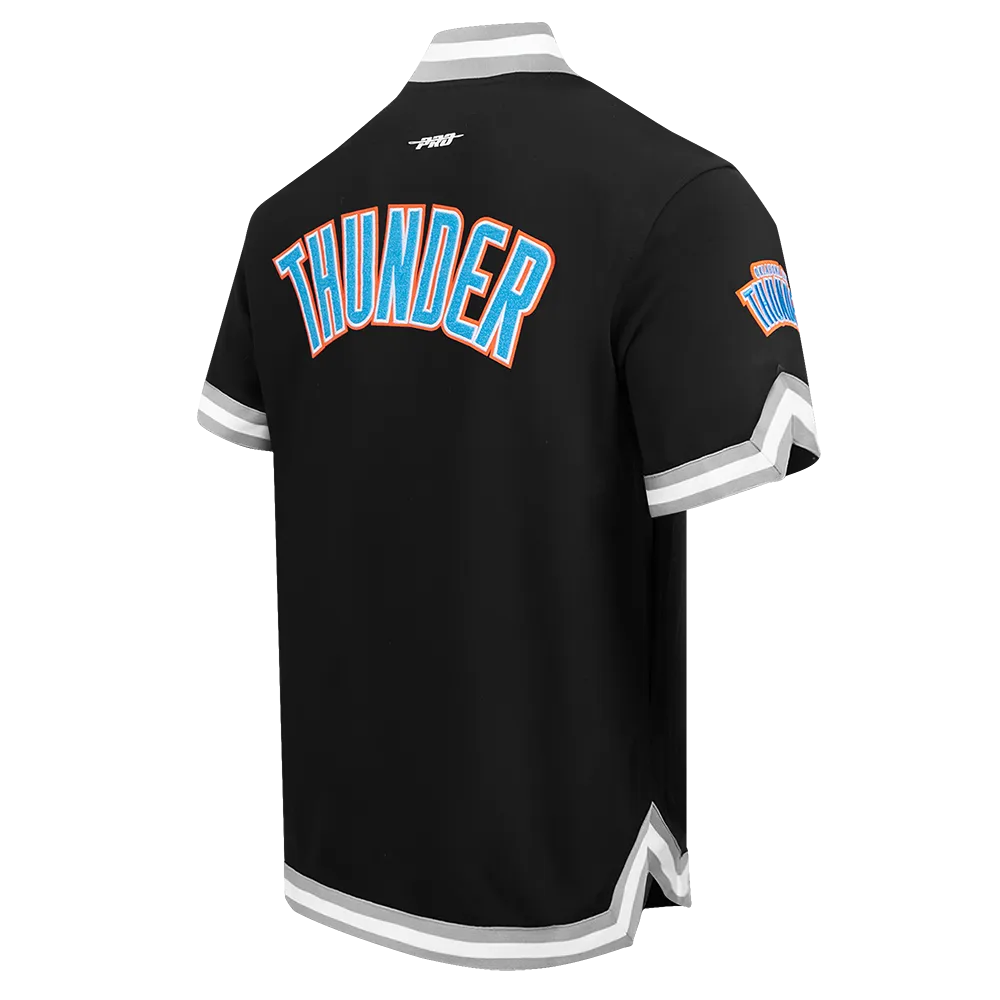 NBA OKLAHOMA CITY THUNDER CLASSIC MEN'S WARM UP JACKET (BLACK/GRAY)