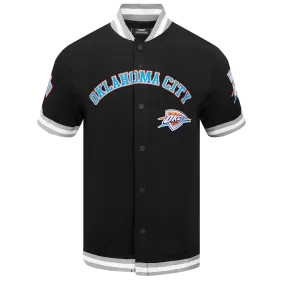 NBA OKLAHOMA CITY THUNDER CLASSIC MEN'S WARM UP JACKET (BLACK/GRAY)
