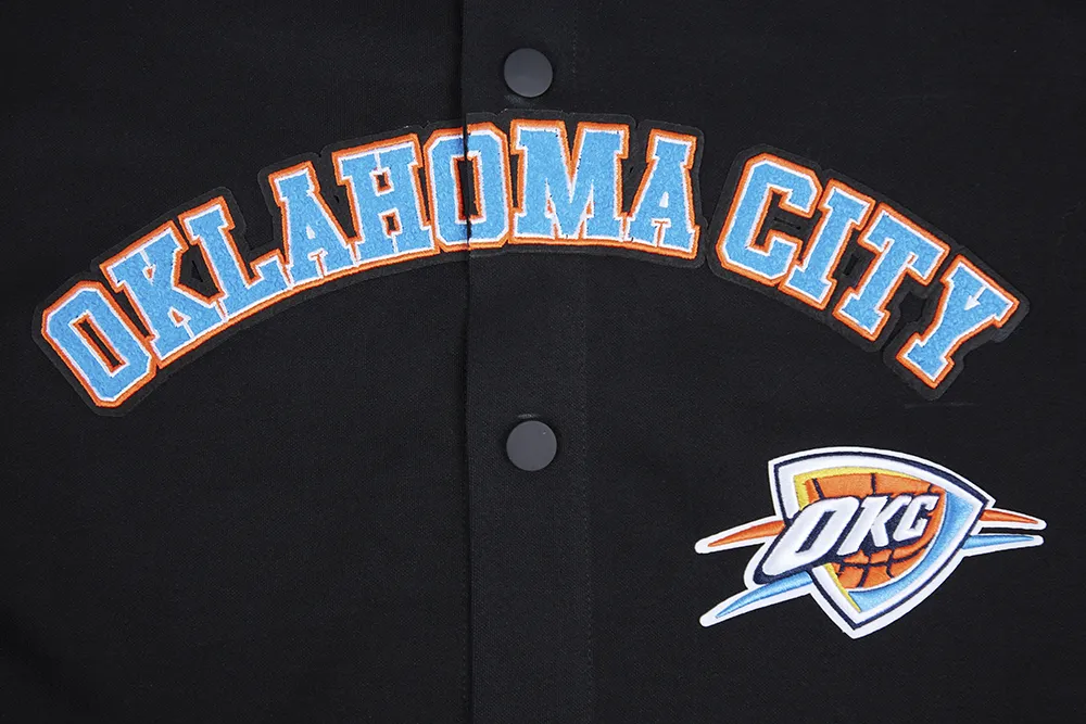 NBA OKLAHOMA CITY THUNDER CLASSIC MEN'S WARM UP JACKET (BLACK/GRAY)