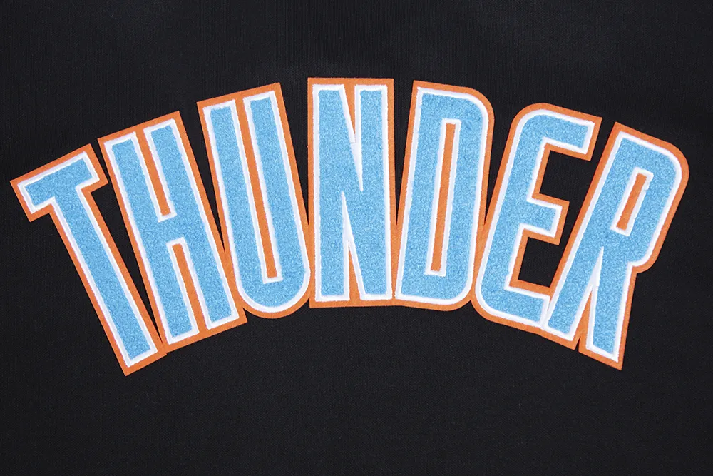 NBA OKLAHOMA CITY THUNDER CLASSIC MEN'S WARM UP JACKET (BLACK/GRAY)