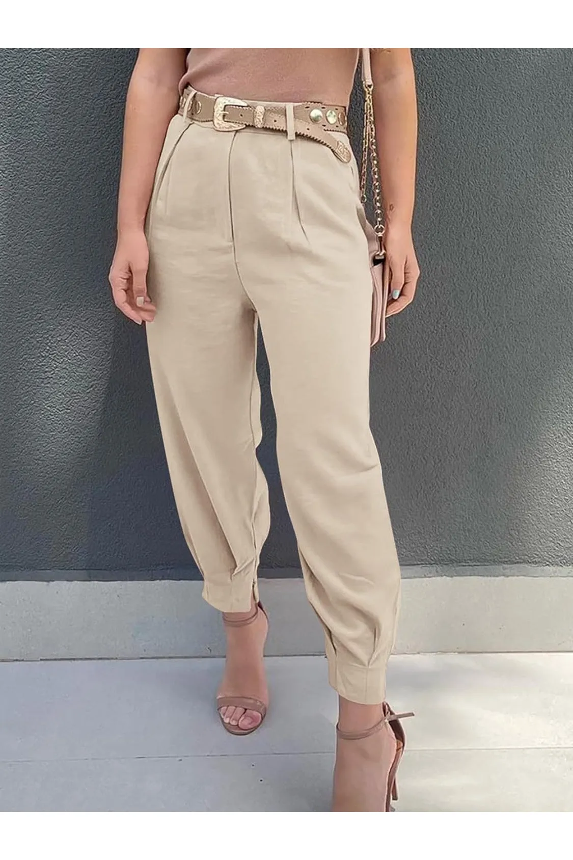 NicholesGifts Women High Waist Cropped Pants