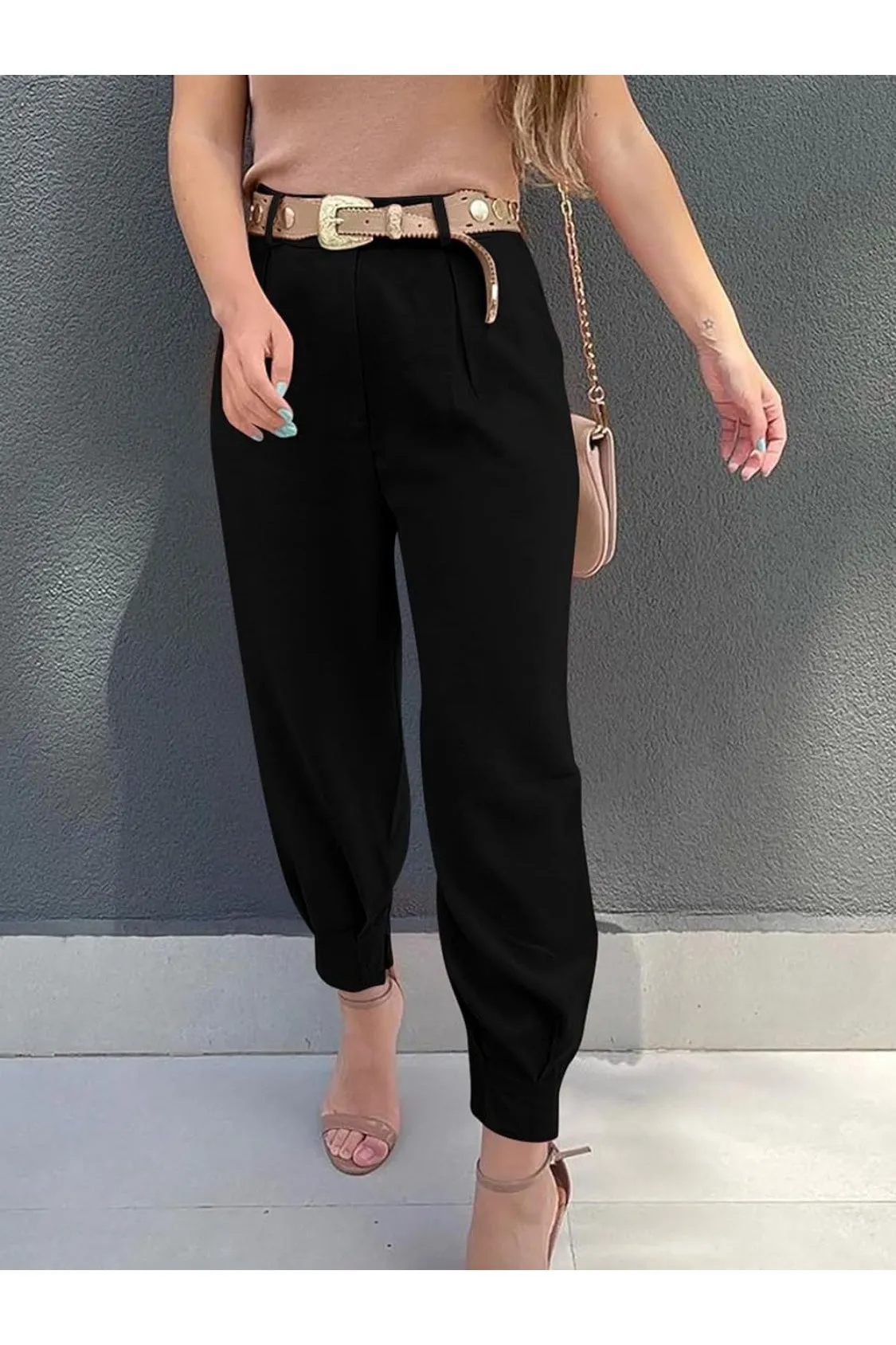 NicholesGifts Women High Waist Cropped Pants