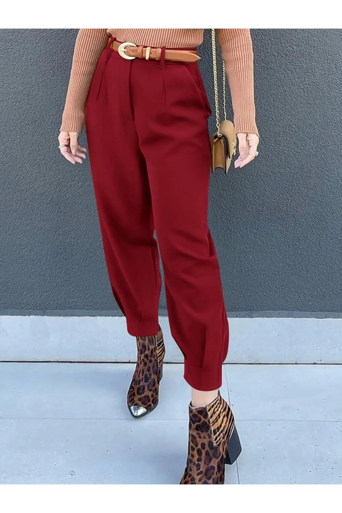 NicholesGifts Women High Waist Cropped Pants