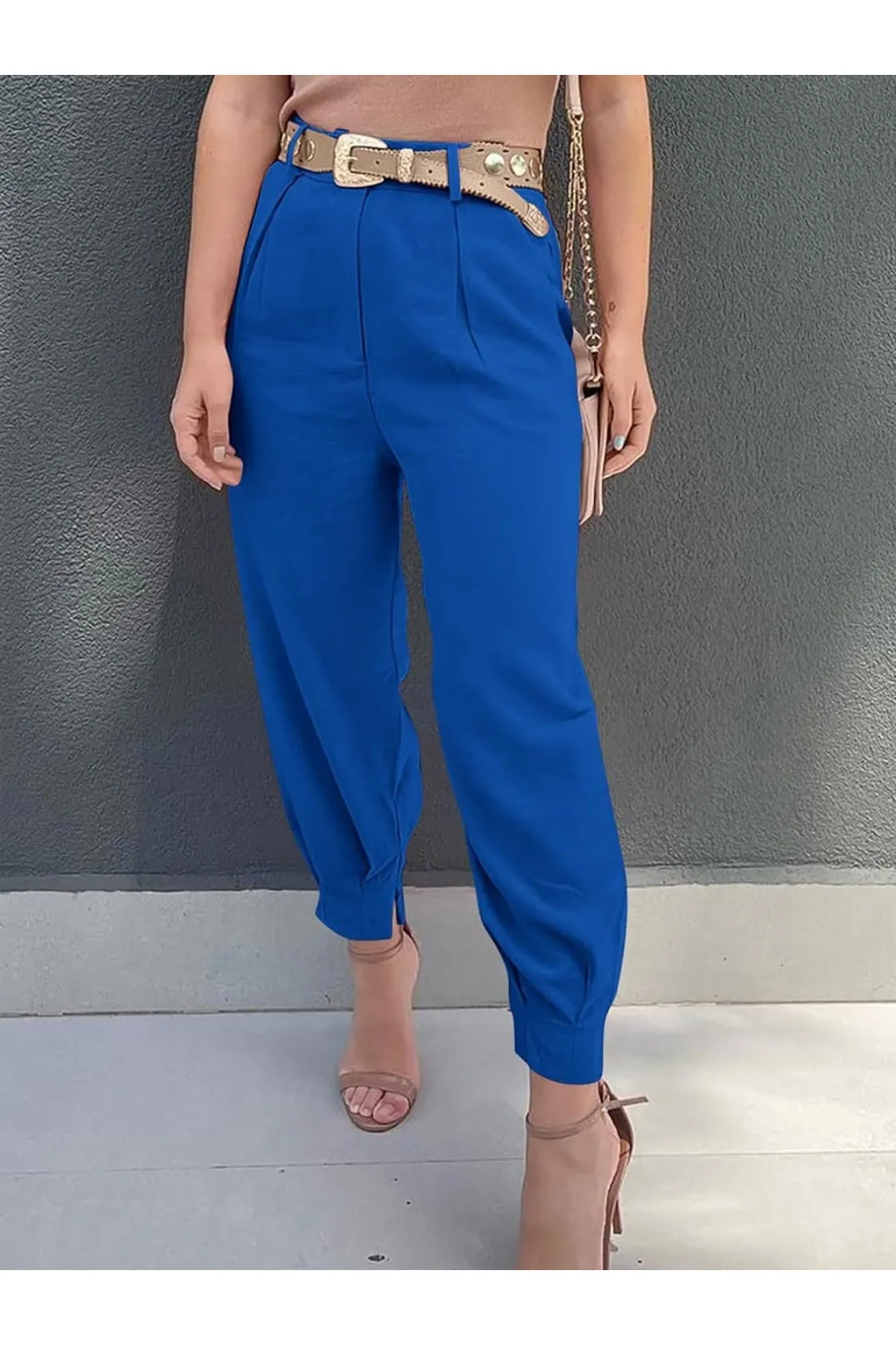 NicholesGifts Women High Waist Cropped Pants