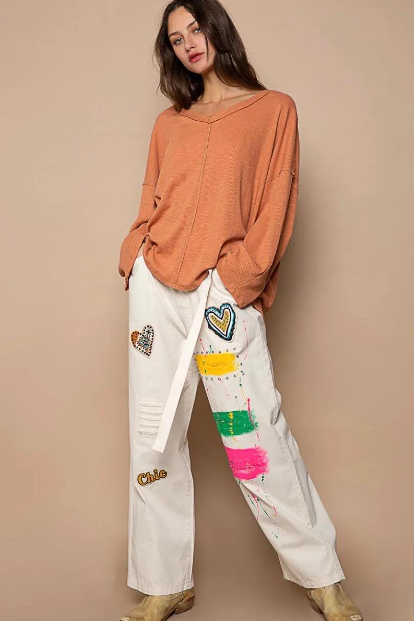 Paint   Patch Loose Fit Wide Leg Pants