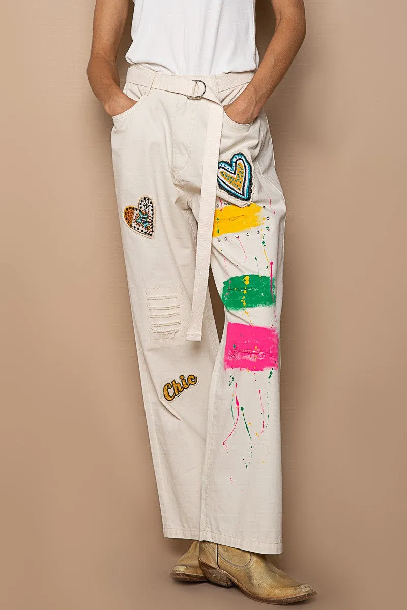 Paint   Patch Loose Fit Wide Leg Pants