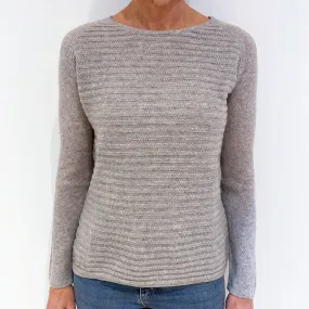 Pale Grey Blue Cashmere Crew Neck Jumper Small
