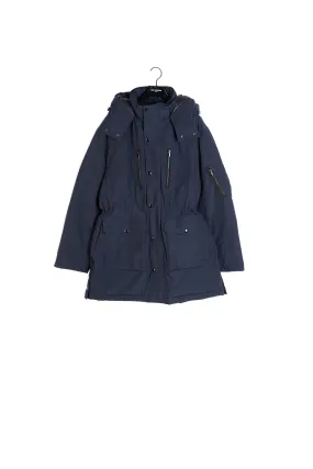 Parka à capuche bleu marine