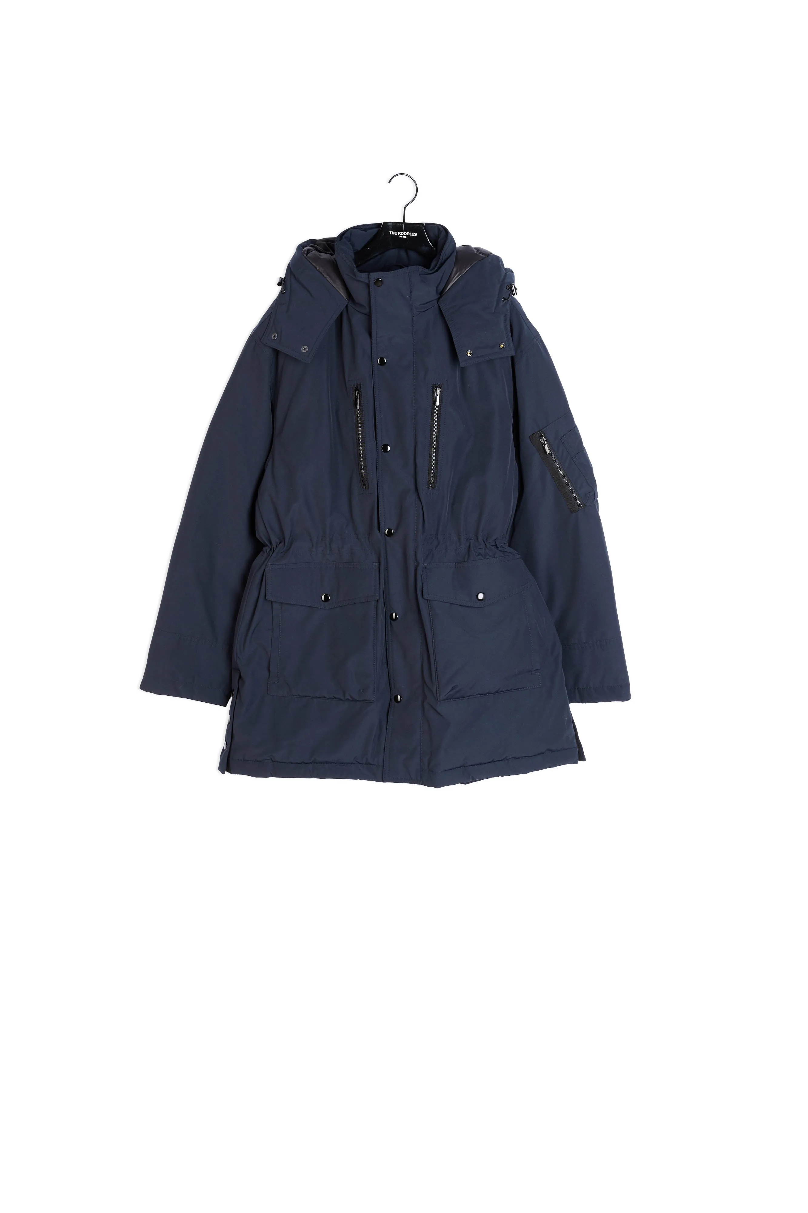 Parka à capuche bleu marine