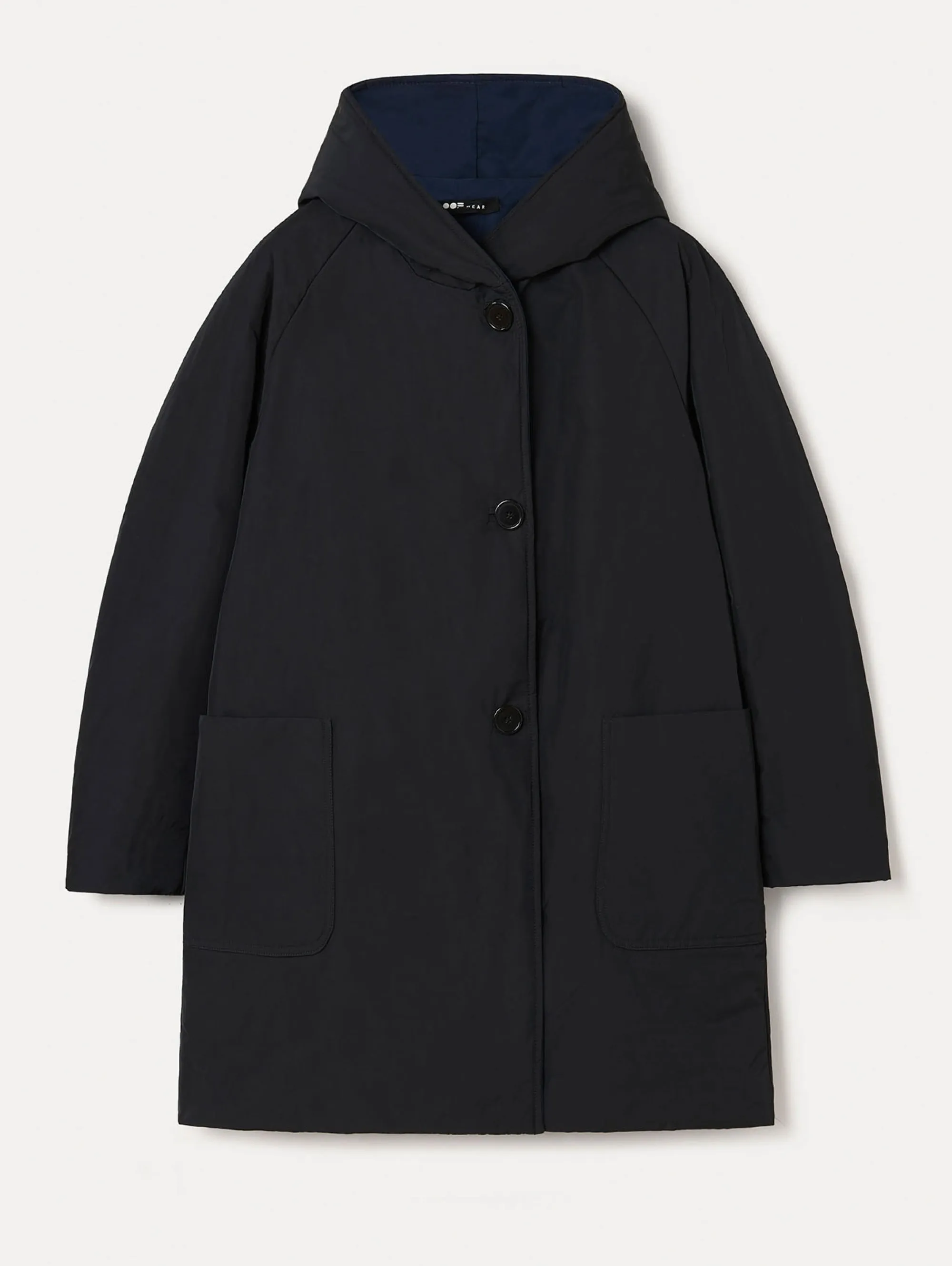 Parka Reversibile in Nylon Memory Nero/Blu