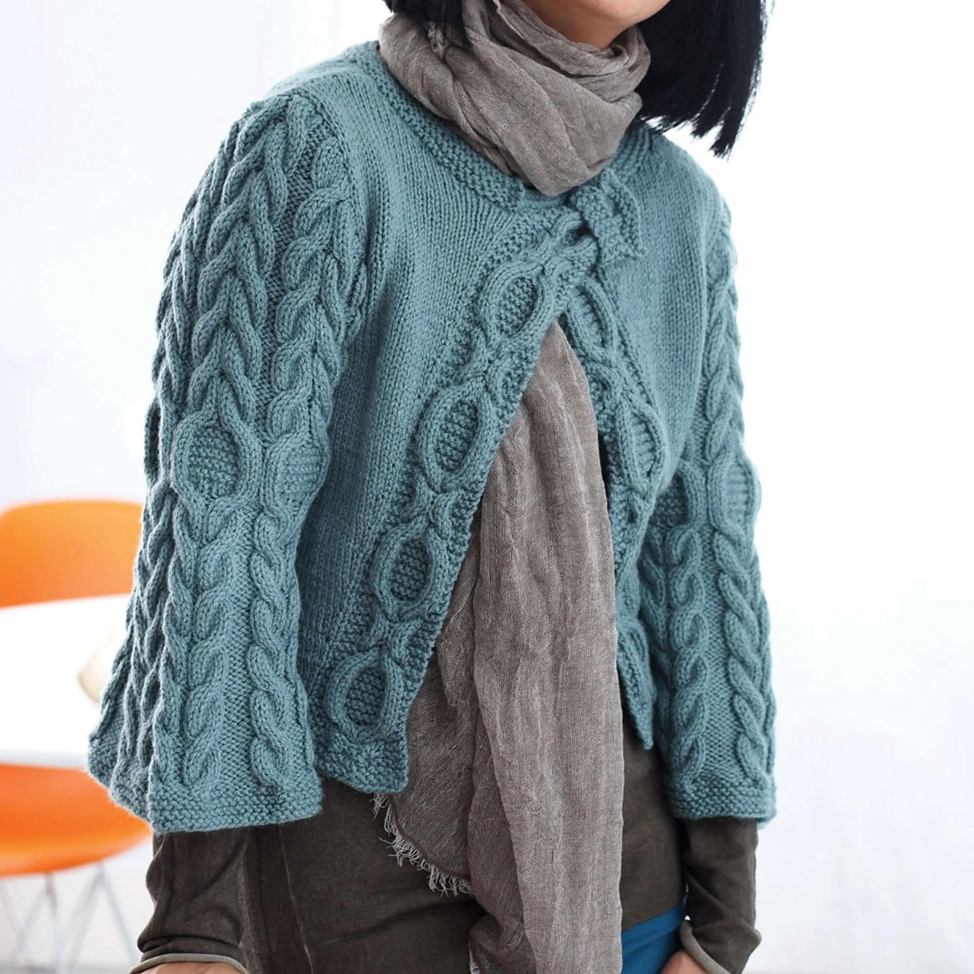 Patons Diagonal Cables Knit Cardigan