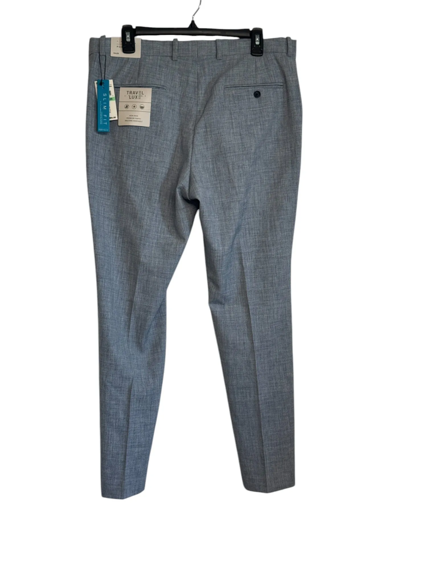 Perry Ellis Portfolio Mens Portfolio Slim-Fit Stretch Pants Bay Blue 34 x 29