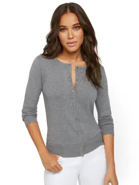 Petite Jeweltone-Button Chelsea Crewneck Cardigan