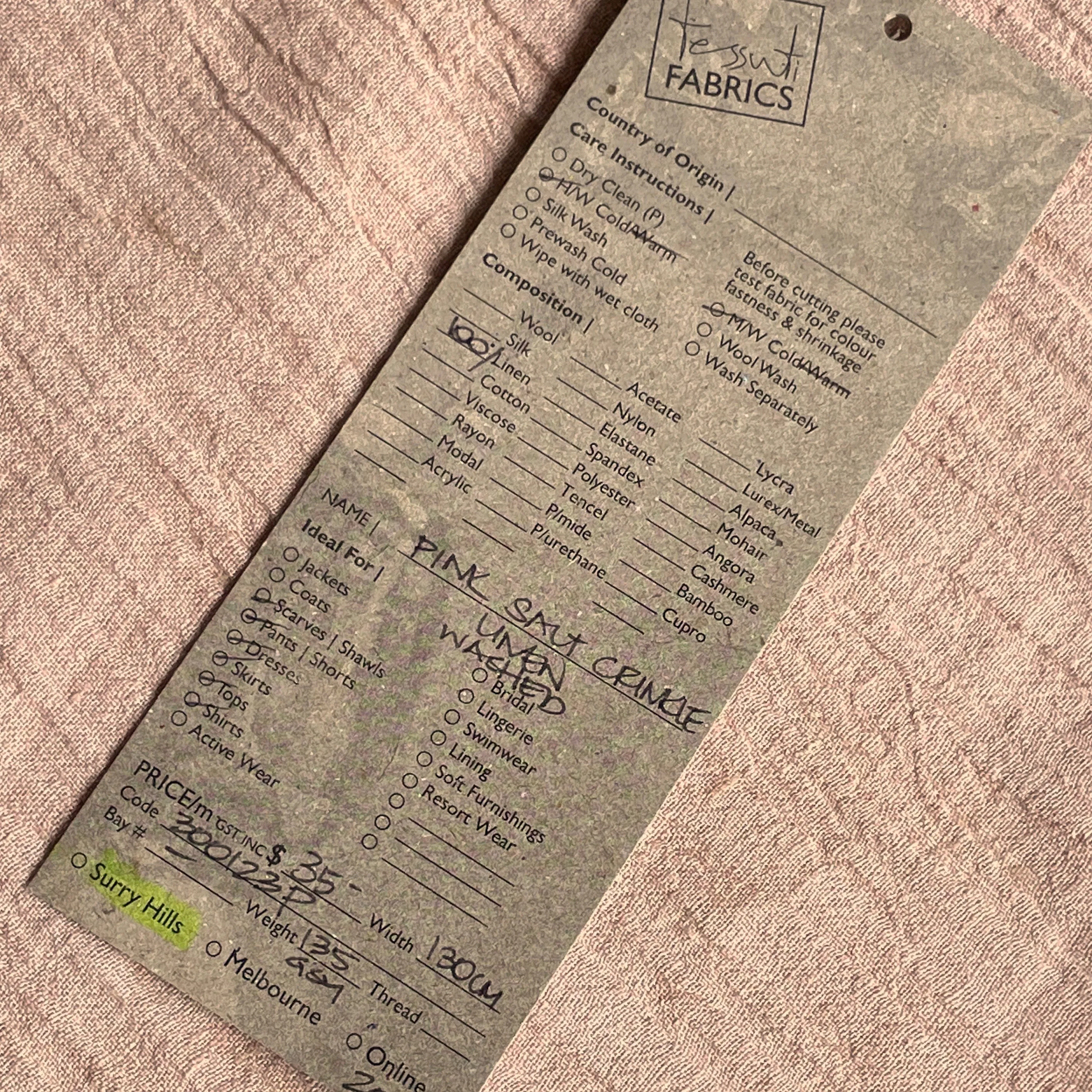 Pink Salt Crinkle Linen