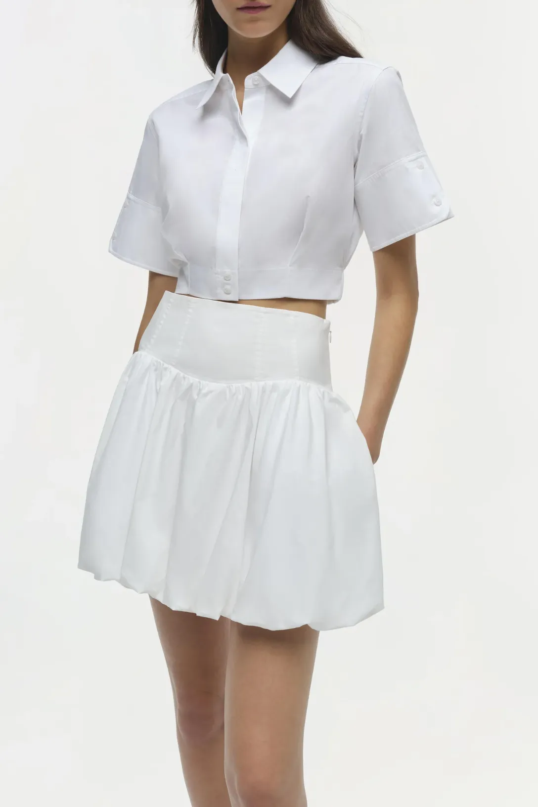 Pippa Cotton Mini Skirt | White