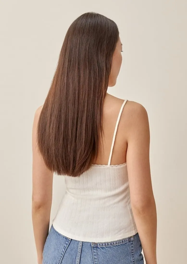 Pointelle Lace Trim Cami Tank