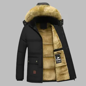 PolarEdge Parka | Warmer, langer wasserdichter Wintermantel für Herren mit Fleecefutter und Fellkragen