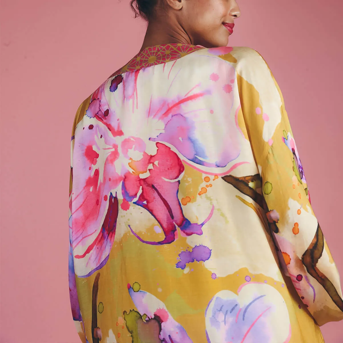 Powder Orchid Kimono - Mustard