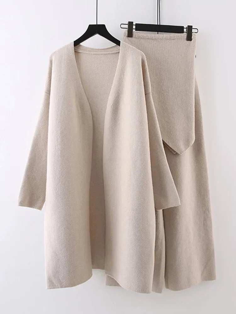 Pre Order:  Knitted Tube Cardigan Pants Set