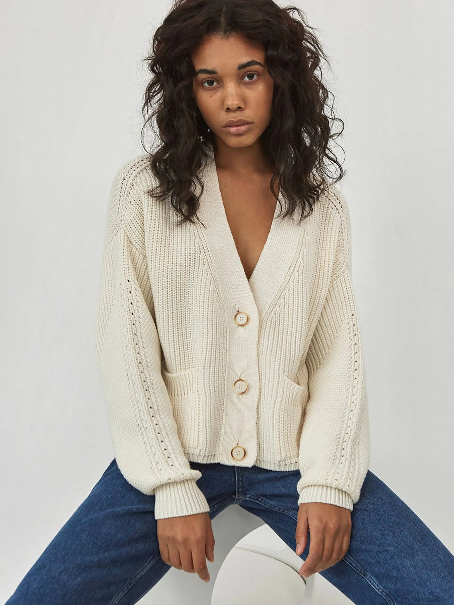 Preila sea salt merino wool cardigan
