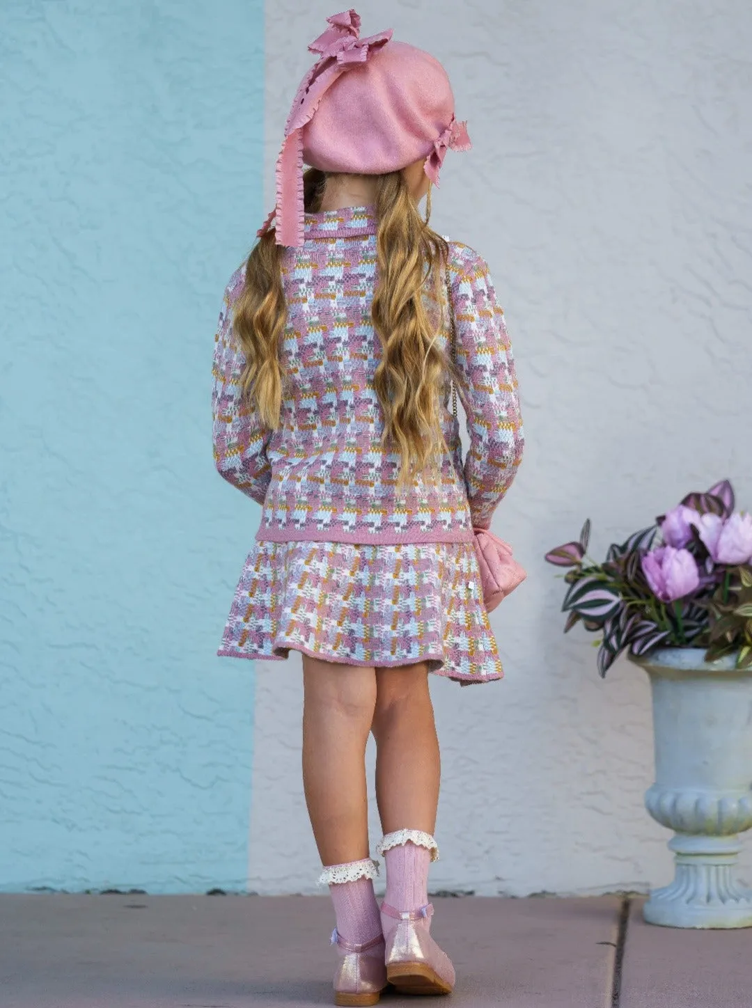 Pretty Pastels Matching Cardigan And Skirt Set
