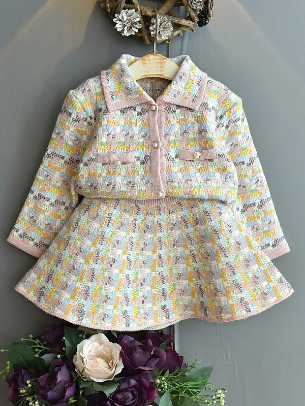 Pretty Pastels Matching Cardigan And Skirt Set