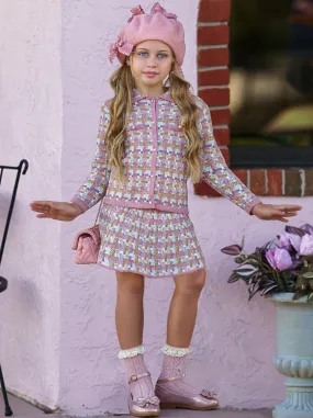 Pretty Pastels Matching Cardigan And Skirt Set