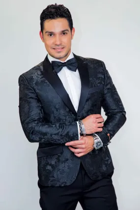 "Amsterdam" Black Tuxedo Jacket (Separates)