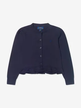 Ralph Lauren Girls Pima Cotton Peplum Cardigan
