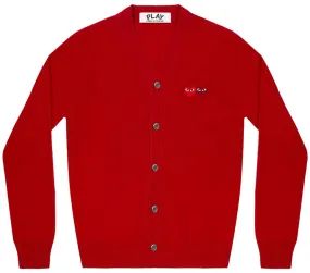 Red And Burgundy Heart Cardigan Men