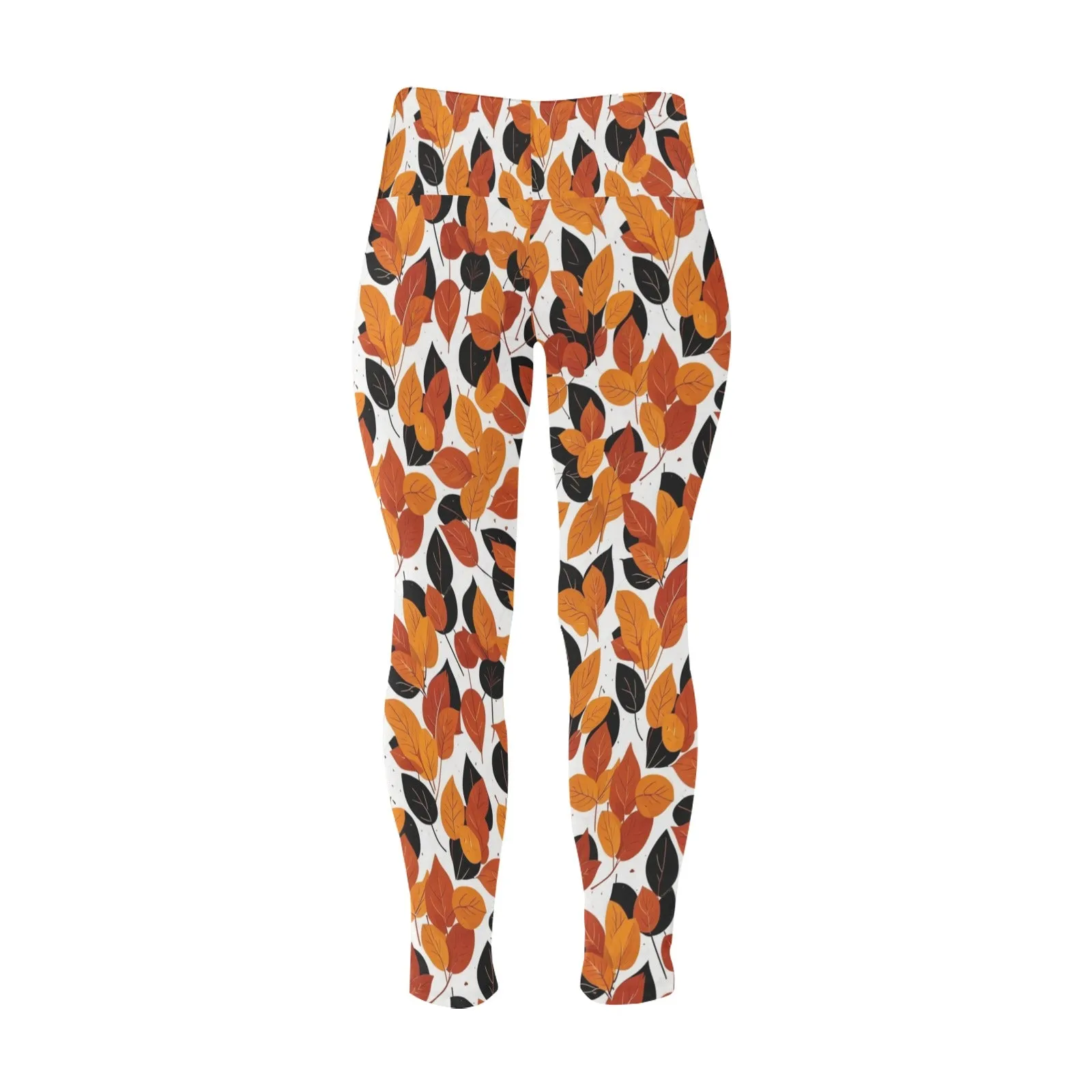 Red Autumn Women's Plus Size High Waited Leggings Women's High Waist Leggings(Plus Size)(ModelL45)