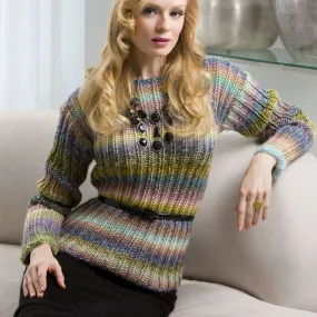 Red Heart Knit Monet's Garden Sweater