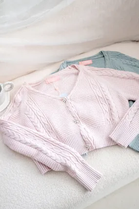 RESTOCKED** DANIELLE WEAVED CARDIGAN IN PINK