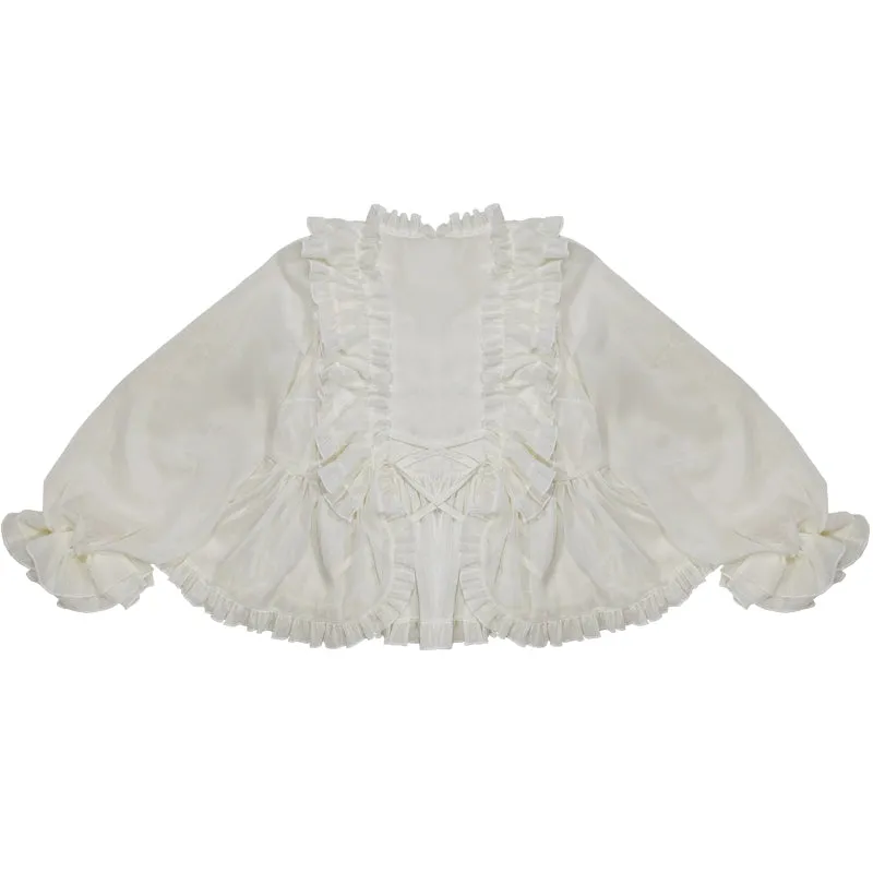 Rouroudream~Sweet Dream~Plus Size Lolita Cardigan Apricot Puff Sleeve