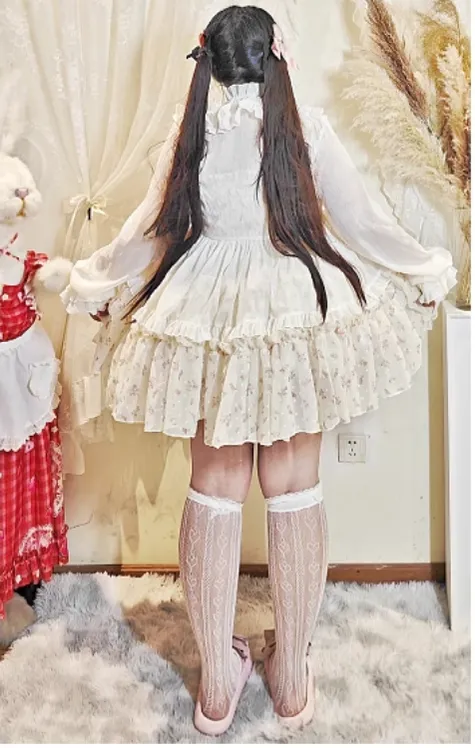 Rouroudream~Sweet Dream~Plus Size Lolita Cardigan Apricot Puff Sleeve