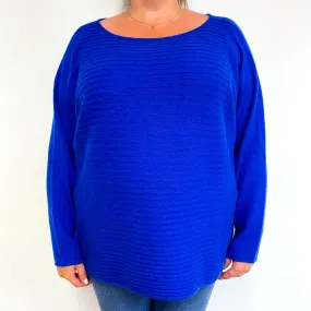 Royal Blue Batwing Cashmere Crew Neck Jumper XXXL