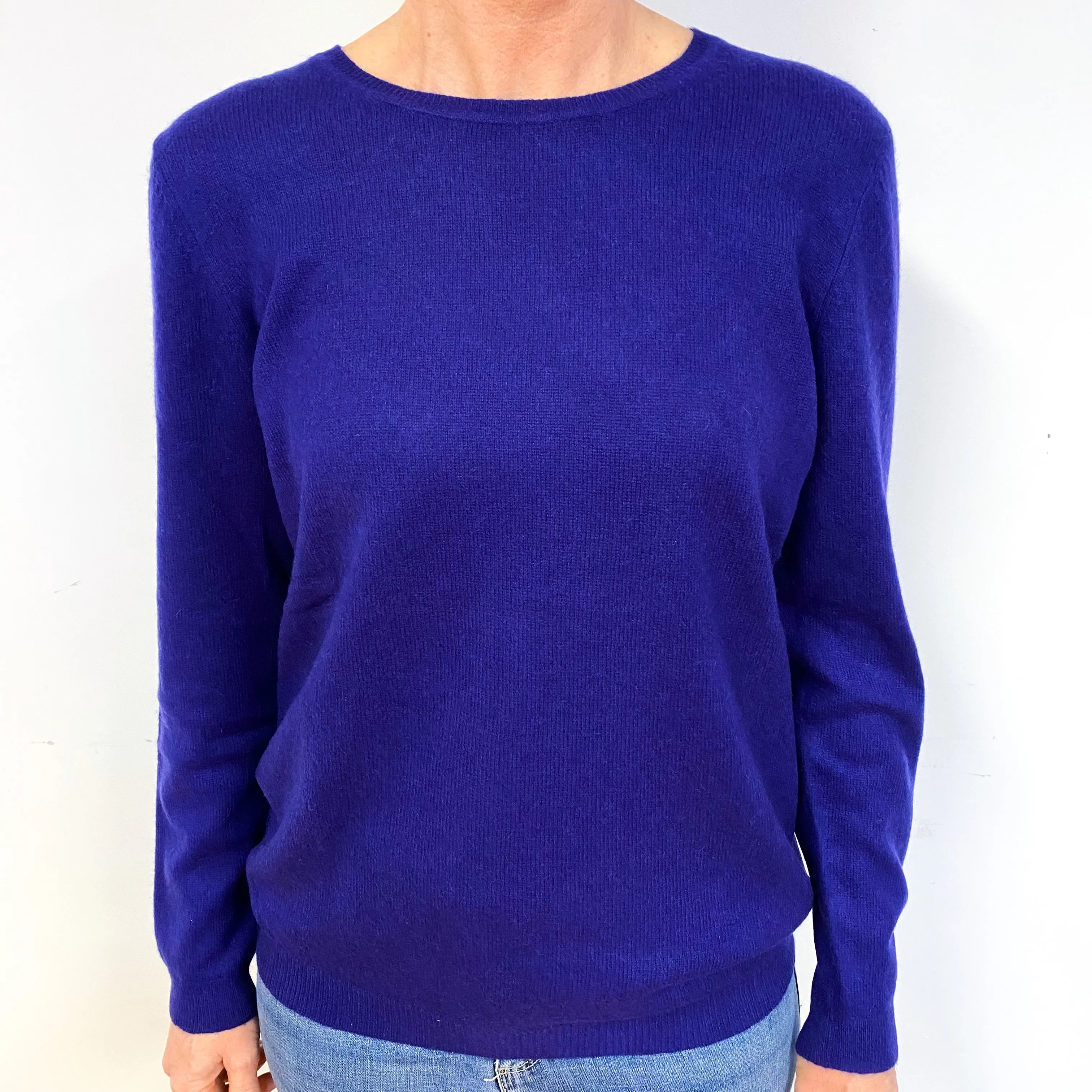 Royal Purple Cashmere Crew Neck Jumper Medium