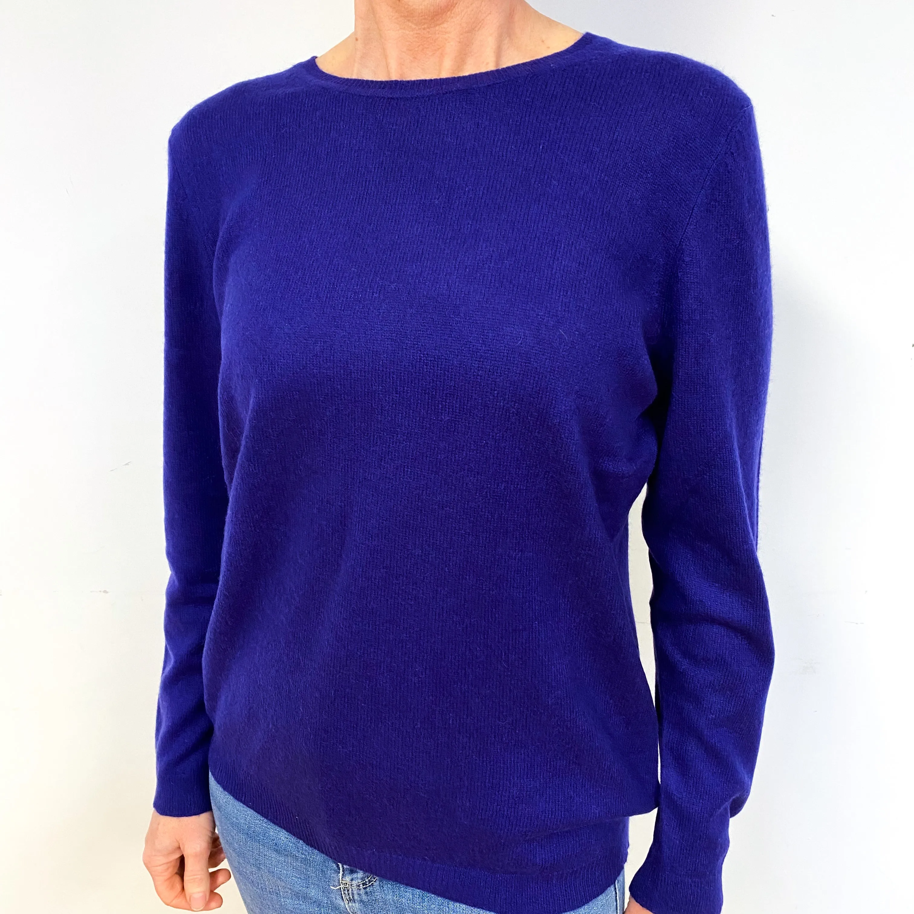 Royal Purple Cashmere Crew Neck Jumper Medium