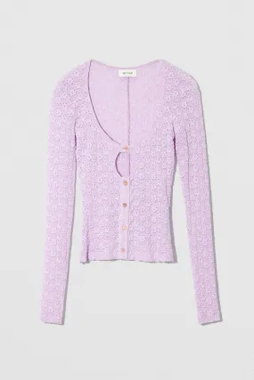 Rubi Cardigan Lilac Floral Lace