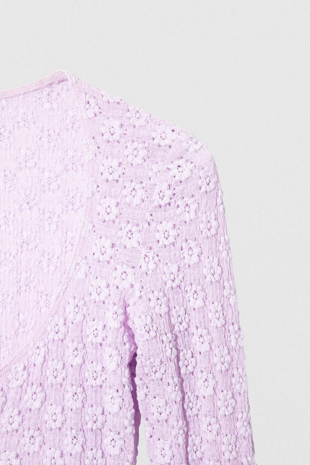 Rubi Cardigan Lilac Floral Lace