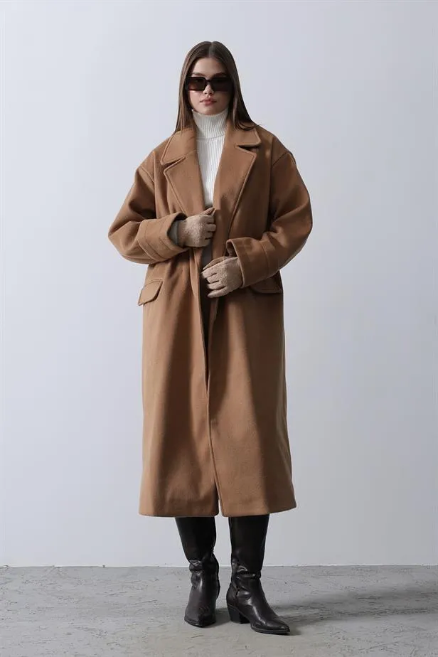 RYN Wide Sleeve Oversized Coat - Light Brown - Panevėžys