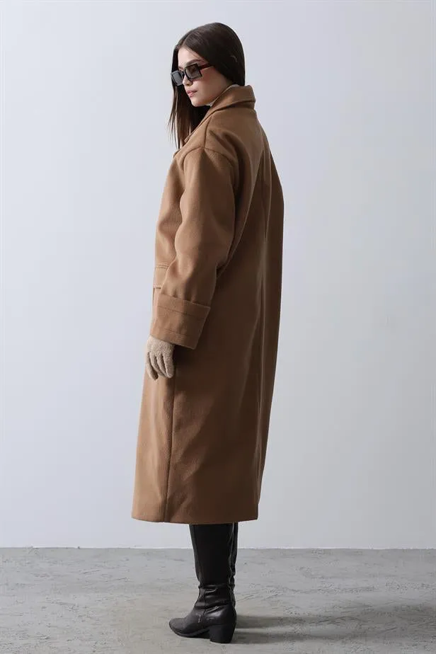 RYN Wide Sleeve Oversized Coat - Light Brown - Panevėžys