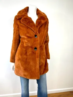 SAM EDELMAN FAUX FUR COAT IN COGNAC